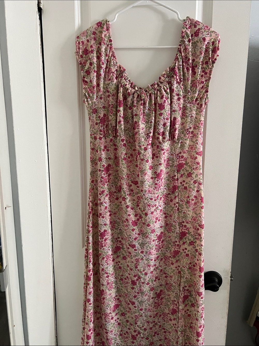 Girls Floral Pink Cotton Dress